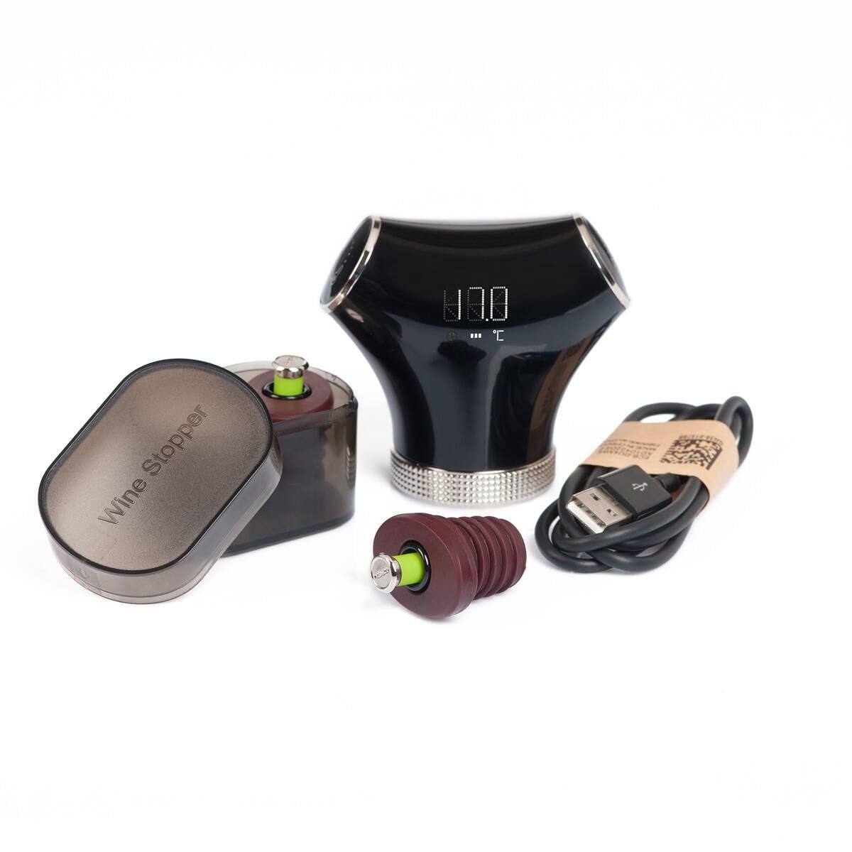 climadiff-evac02-pompe-vin-vide-d-air-usb-2-bouchons image 1
