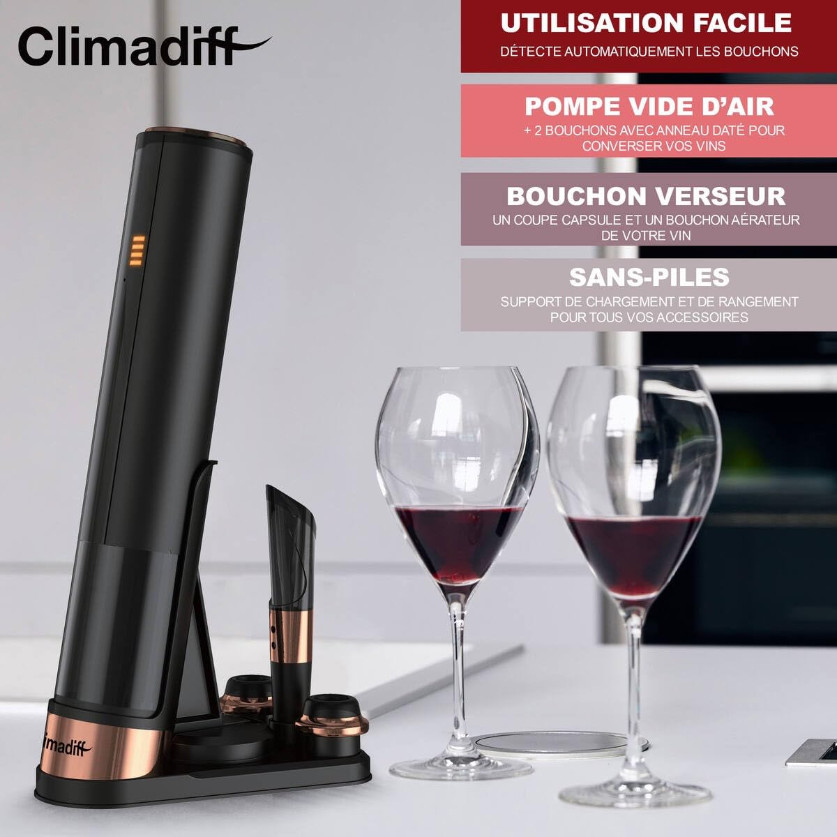 climadiff-tbevolution-tire-bouchon-rechargeable-4-en-1-noir image 2