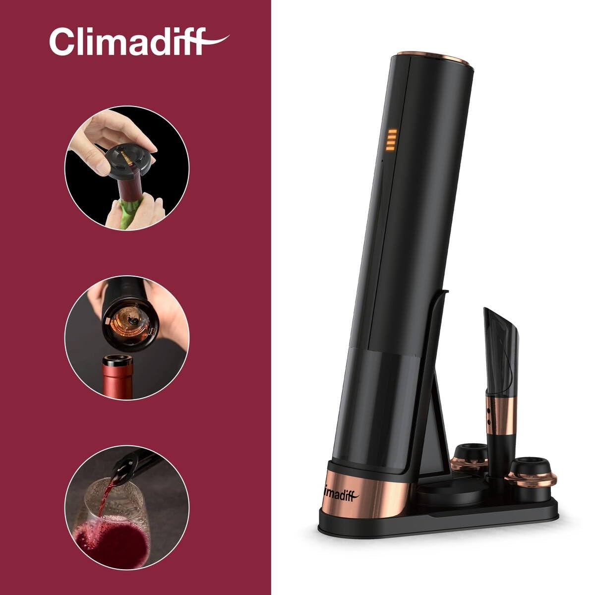 climadiff-tbevolution-tire-bouchon-rechargeable-4-en-1-noir image 3
